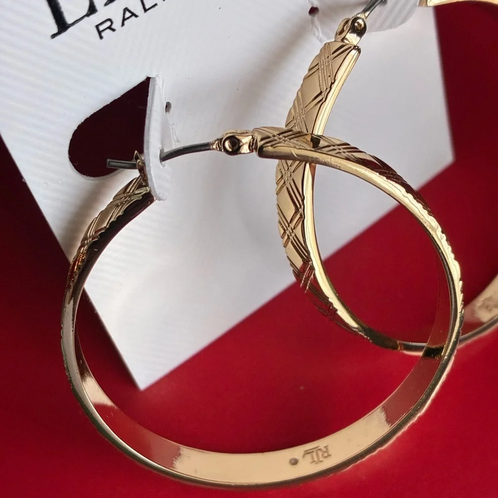 Lauren Ralph Lauren Gold-Tone Hoop Earrings